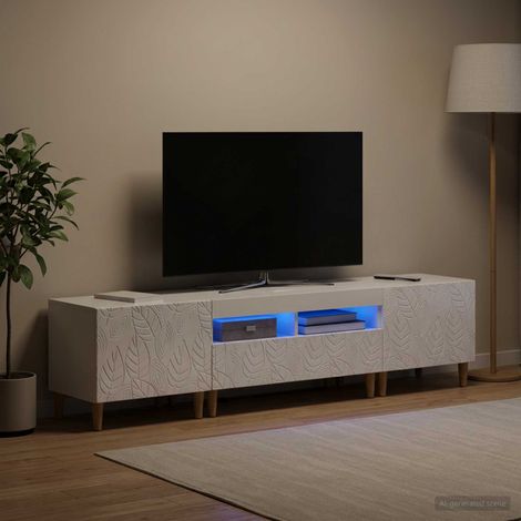 vidaXL 3 Piece LED TV Cabinet DELFT High Gloss White Engineered Wood (1/5)