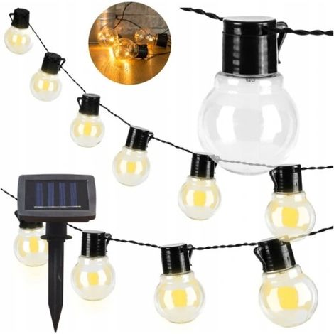 Solar-Lichtergirlande mit 10 LED-Lichtkugeln für Garten, Balkon, Terrasse und Außenbereich
