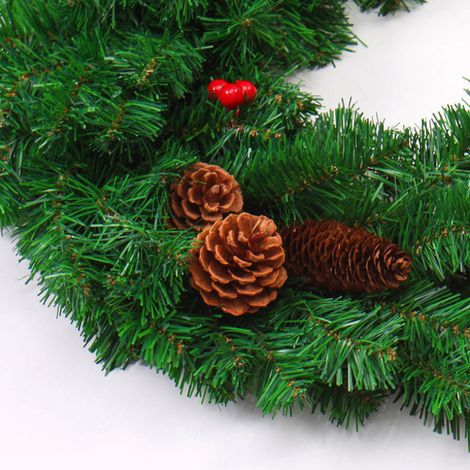 2,7 m lange LED-Weihnachtsgirlande mit Lichtern, Weihnachtstürhänger aus Rattan für Kamin, Fenster und Garten (1/5)