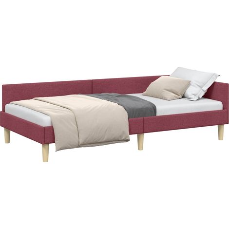 Maison Exclusive - Cornice del letto ad angolo Rosso Vino 80 x 200 cm Tessuto