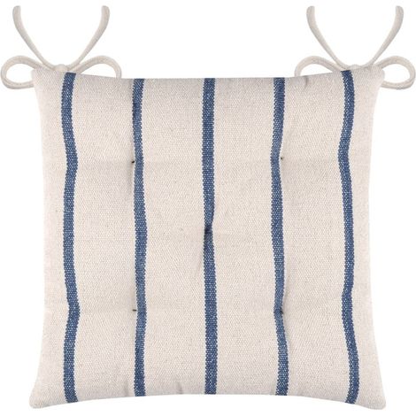 Lot de 4 galettes de chaise 5 points 40x40 St Trop marine coton (1/3)