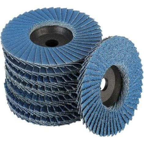 Lot de 16 disques abrasifs lamelles,Disques abrasifs lamelles, 76 mm x 10 mm Grain 40/60/80/120, pour mtal, acier et bois, Recouvert de Disques lamelles Disques abrasifs,bleu (1/4)