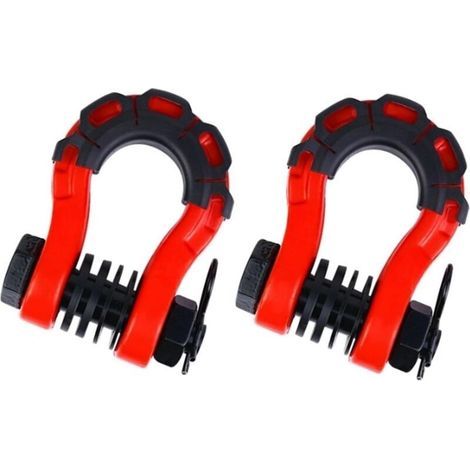 U-förmiger Abschlepphaken für Anhänger, 8 Tonnen, 3/4"-Durchmesser, Schäkelsatz mit 2 Isolatoren, 4 Unterlegscheiben, kompatibel mit 4WD-Offroad-Teilen, Abschlepphaken, 2 Stück (1/5)