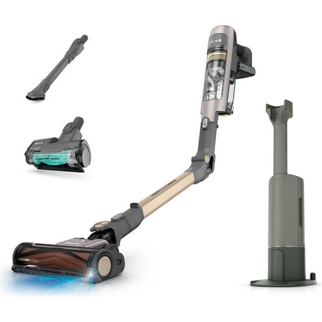 Aspirateur balai sans fil avec base de chargement à vidage automatique et filtre HEPA, détection automatique des saletés, bords, coins, tapis, moquettes et sols durs, manche flexible, jusqu'à 60 minut (1/5)