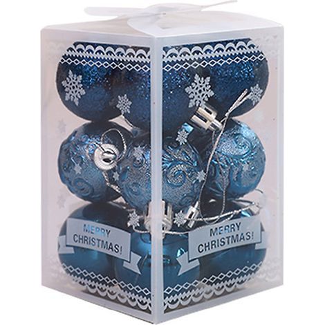 Lot de 12 Boules de Noël Boules de Noël 4cm Décorations d'arbre de Noël en Plastique Ornements Suspendus Ornements d'arbre de Noël Boules Décorations de Porte Décors de Festival (1/4)