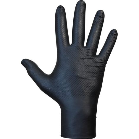 Guanto in nitrile senza polvere Agility Grip taglia 9 JUBA – Nero (1/3)