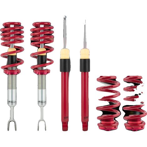 Kit de suspensions réglables, hauteur ajustable de 0 à 60 mm, taux de ressort avant 9 kg/mm, taux de ressort arrière 12 kg/mm, construction en aluminium et acier durable (1/5)