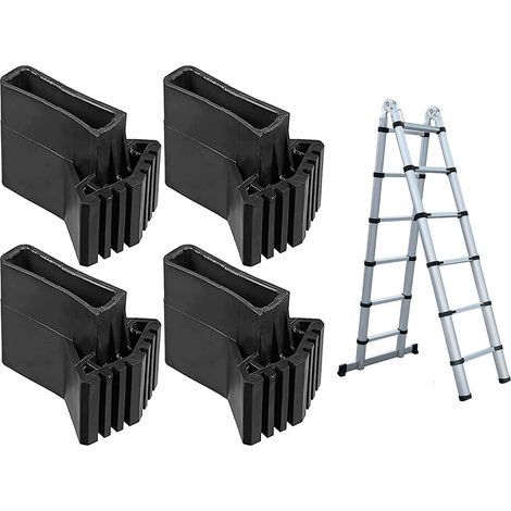 Lot de 4 pieds d'échelle de rechange. pieds d'échelle en caoutchouc. pieds de sécurité pour échelle. housses de protection pour échelle. accessoires pour échelle. pour échelle télescopique. échelle à (1/5)