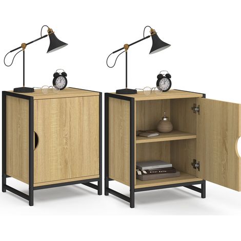 Set aus 2 Nachttischen DETROIT 1 Tür Industriedesign