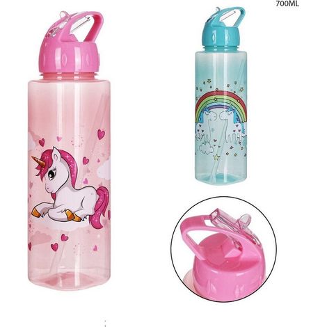 Borraccia In Plastic Capacita' 750 Ml Design Unicorno 7x25cm 2 Models 0214164 (1/2)