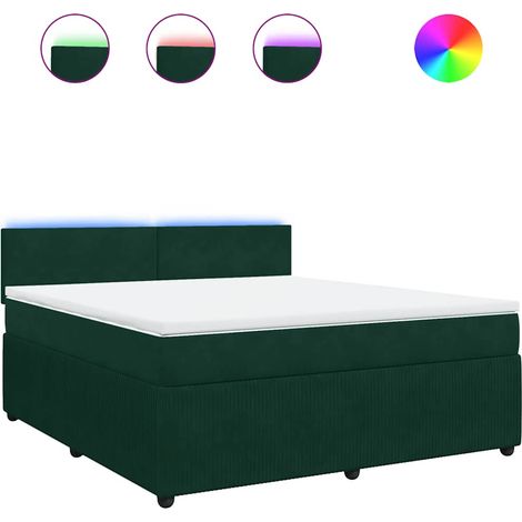 Maison Exclusive - Boxspringbett mit Matratze Dunkelgrün 180x200 (1/5)