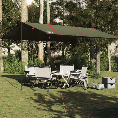 vidaXL Telone da Campeggio Verde Oliva 451x420 cm Impermeabile