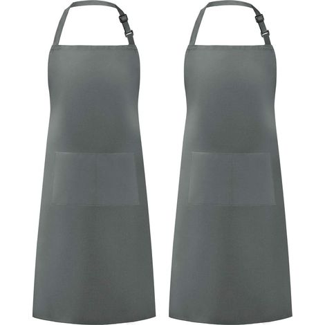 2 Tablier, Sangle réglable, 2 Poches, Polyester, Cuisine, Peinture (1/5)