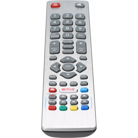 Ersatzfernbedienung für Sharp Aquos TV-Fernbedienungen, intelligenter Ersatz, handliches Format, griffig, mit 3D-Tasten, silberfarben. (1/4)