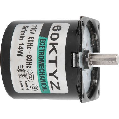 Mini moteur synchrone à courant alternatif, engrenage métallique, aimant permanent, vitesse lente, générateur DIY, 14 W, 5 tr/min, 110 V CA (1/5)