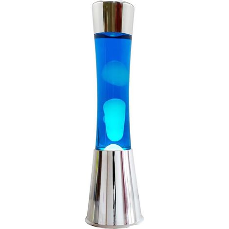 ITotal XL1773 Lampe à Lave 40 cm avec Base Argentée, Liquide Bleu et Cire Blanche (1/5)
