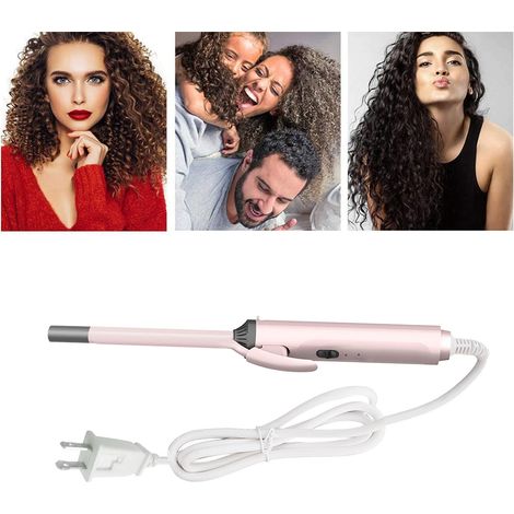 Fer à boucler miniature en céramique de 9 mm, chauffe rapidement, idéal pour les cheveux fins. 2 réglages de température, arrêt automatique, pour cheveux courts et longs. Prise US. (1/5)