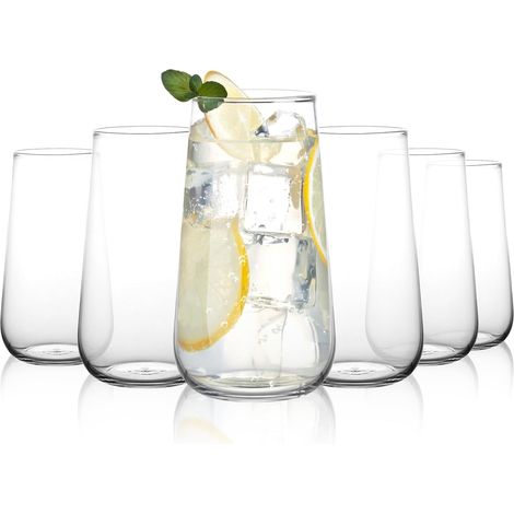 Glass Highball Juice Water Large Long Drinks Lead Free Soda Glasses Dishwasher Safe (1/5)