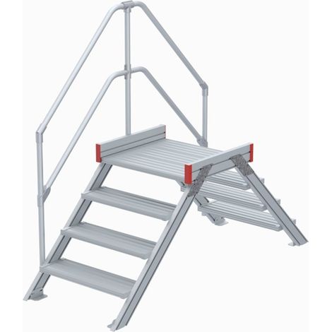 Euroline 512 Überstieg 45° 600mm Stufenbreite 2x4 Stufen Alu gerieft