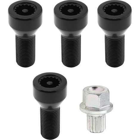 Écrous Roue 36136786191 M14 x 1,25 mm I3 I8 M2 M4 F80 X2 X4 X6 avec Clé Boulons Antivol Noirs (1/5)