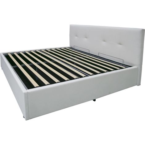 letto matrimoniale contenitore bellahome "dual" bianco 160x190 cm (1/4)