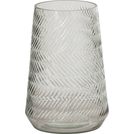 Vase en verre transparent relief - transparent (1/2)