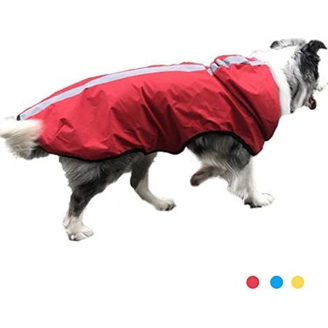 Manteau de Pluie réfléchissant pour Chien, vêtements imperméables pour Animaux de Compagnie, léger Poncho à Capuche pour Chiens de Petite, Moyenne et Grande Taille (1/5)