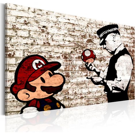Tableau Imprimé "Banksy - Torn Wall" 80 x 120 cm (1/2)