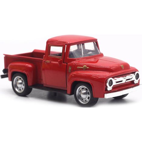 Camionnette rouge vintage décorative, modèle réduit de camionnette en métal rouge à l'échelle 1:32, décorations de Noël pour bureau et étagère. (1/3)