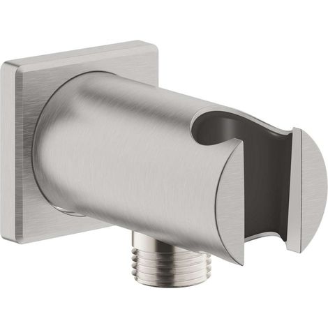 Grohe Rainshower - Presa d'acqua da parete a gomito con supporto per doccino, superacciaio 26659DC0 (1/2)