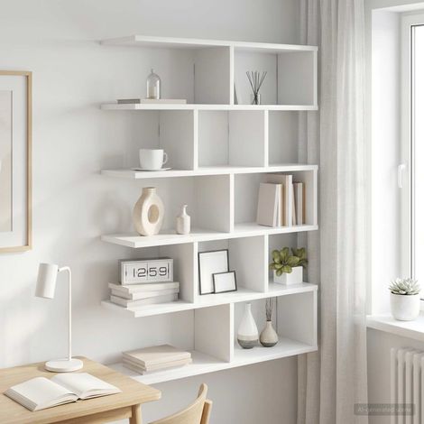 Scaffale da parete Bianco 70 x 20 x 100 cm Legno ingegnerizzato vidaXL (1/5)