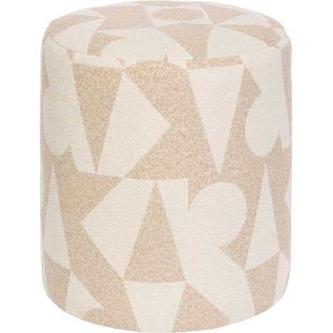Pouf rotondo delor beige 36x40 cm - Atmosphera créateur d'intérieur
