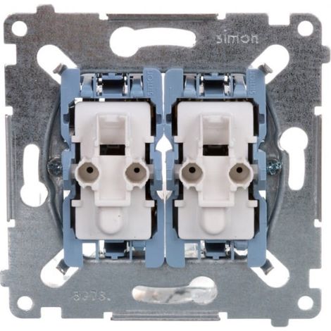 Interruptor y pulsador para escalera Simon 54, mecanismo de 10 AX 250 V, conectores rápidos, SW6P1M