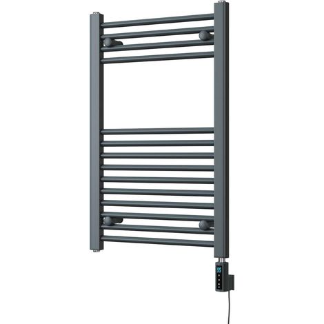 Zennor - Anthracite Electric Towel Rail H800mm x W500mm Straight 300w Thermostatic WIFI (1/3)
