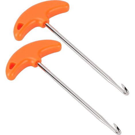Outil extracteur de ressort de frein à poignée en T (lot de 2) pour moto, vélo et quad (orange) (1/5)