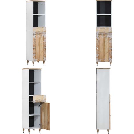 vidaXL Badschrank 38x33,5x160 cm Massivholz Mango (1/5)