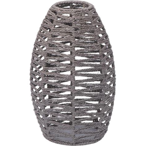 Abat-jour suspendu en imitation rotin tressé gris - XH22014 (1/5)