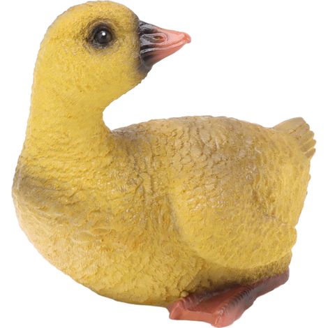Ornement canard en résine résistante aux intempéries, statue de canard à l'expression vive et mignonne, sculpture pour jardin, cour ou bassin, gris (1/5)