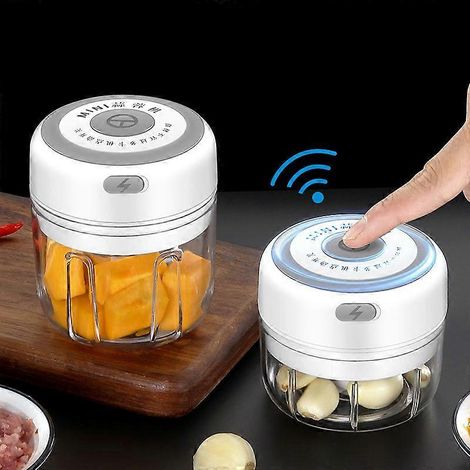 Presse-ail électrique mini, chargeur USB sans fil, hachoir à légumes frais, hachoir à viande et piment, hachoir de cuisine (1/2)
