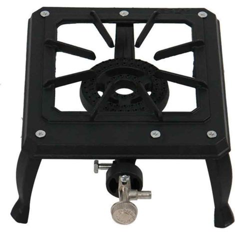 Réchaud à gaz propane/GPL portable à un seul brûleur en fonte pour le camping en extérieur (1/5)
