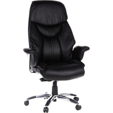 Fauteuil de Direction Similicuir Noir Fauteuil de Bureau Confortable avec Rembourrage épais, Dossier Haut (1/5)
