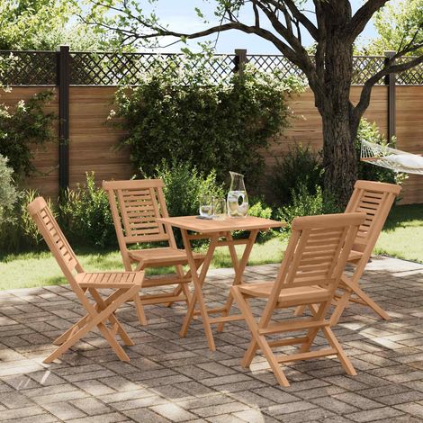vidaXL Conjunto de Jardín 5 uds. Marrón Madera de teca maciza (1/5)