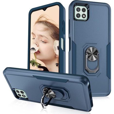 Schutzhülle für Samsung Galaxy A22 5G, marineblau, Hartschale mit Ständer, A226B A226BRN (1/5)