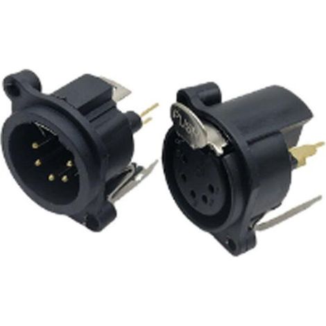2 prises XLR 5 broches mâle et femelle pour microphone, connecteurs audio professionnels à souder, fiches de remplacement pour câble, console, amplificateur et studio (1/5)