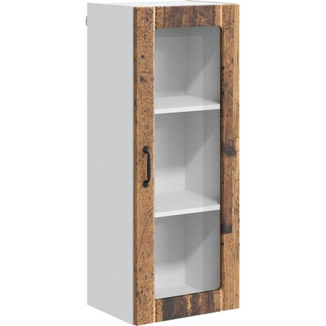 Maison Exclusive - Cabinet en verre mural LUCCA Bois ancien 40 x 31 x 100 cm