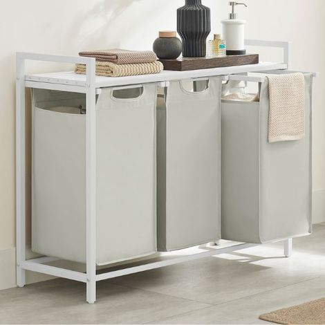Panier à linge avec étagère Polly Trois compartiments 92,5 x (1/5)