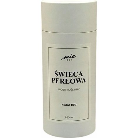 Vela Pearl 650 ml, cera vegetal, blanca, flor de sa煤co.