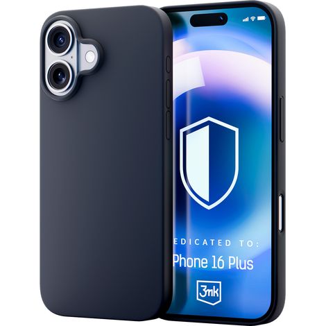 Funda MagCase de silicona resistente 3mk para Apple iPhone 16 Plus, color grafito. (1/5)