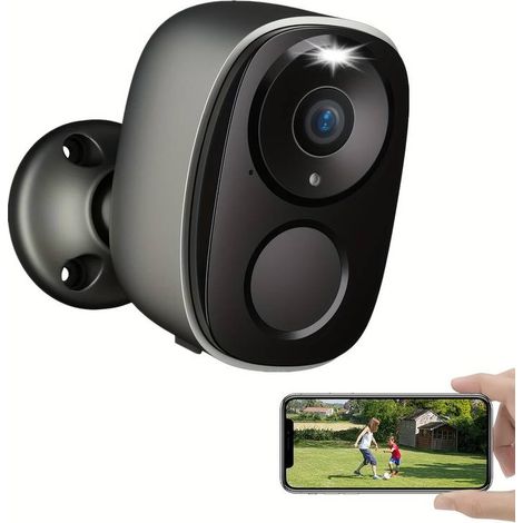 Telecamera di sicurezza wireless per esterni, 2K, alimentata a batteria, con allarme di rilevamento del movimento tramite intelligenza artificiale, visione notturna a colori, comunicazione bidireziona (1/5)
