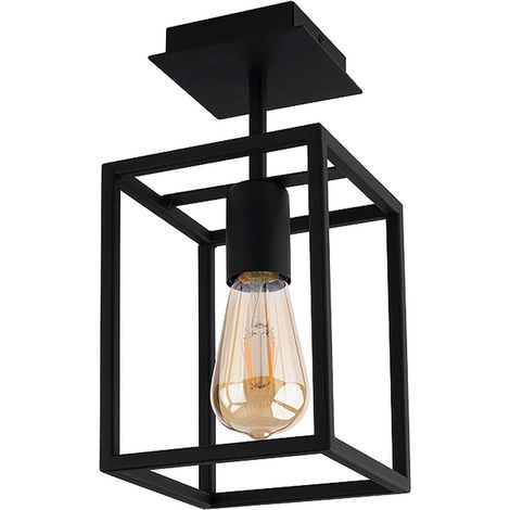 Design Deckenleuchte Schwarz Metall eckig Modern Esstisch